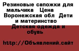 Резиновые сапожки для мальчика › Цена ­ 300 - Воронежская обл. Дети и материнство » Детская одежда и обувь   